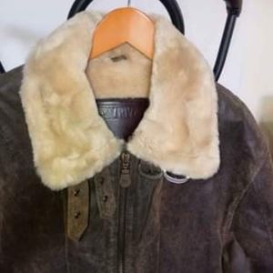 Men's Large Leather Bomber Jacket Jacket